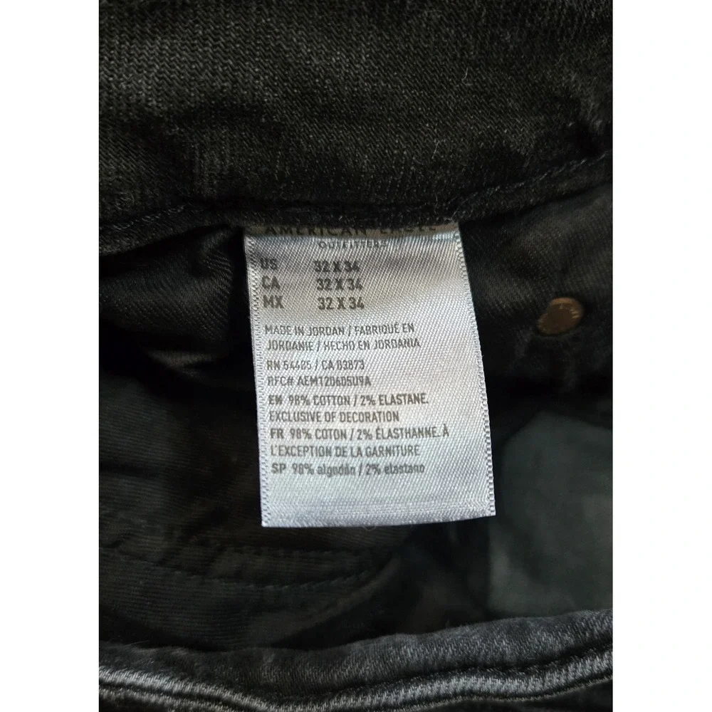 American Eagle Jeans Mens Size 32x34 Black Airflex Plus Stretch Athletic Fit